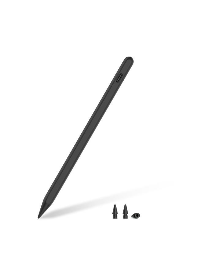 iafer iPad Stylus Pen for Pencil 1st/2nd iPad A16 11/10/9/8/7/6th, Pro 12.9/11/13 M4, Air 3/4/5/M2/M3 with Palm Rejection, Tilt Sensitivity (Black-01) - Image 1