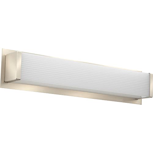 Lithonia Lighting 24-Inch LED Vanity Light with Warm White Color Temperature, Traditional Square Bathroom Vanity Wall Light Fixture for Over The Mirror, Brushed Nickel - Image 3