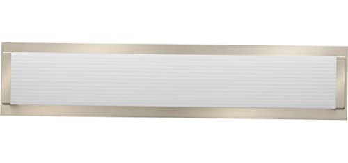 Lithonia Lighting 24-Inch LED Vanity Light with Warm White Color Temperature, Traditional Square Bathroom Vanity Wall Light Fixture for Over The Mirror, Brushed Nickel - Image 2
