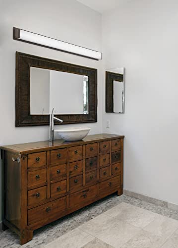 Lithonia Lighting 24-Inch LED Vanity Light with Warm White Color Temperature, Traditional Square Bathroom Vanity Wall Light Fixture for Over The Mirror, Brushed Nickel - Image 5