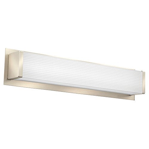 Lithonia Lighting 24-Inch LED Vanity Light with Warm White Color Temperature, Traditional Square Bathroom Vanity Wall Light Fixture for Over The Mirror, Brushed Nickel - Image 1