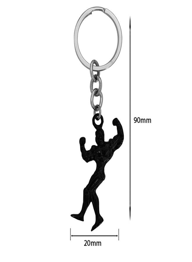 M Men Style Human Biceps Charm Keychain Handmade Bodybuilder Keyring Black Zinc Metal Sport Keychain For Men And Women - Image 3