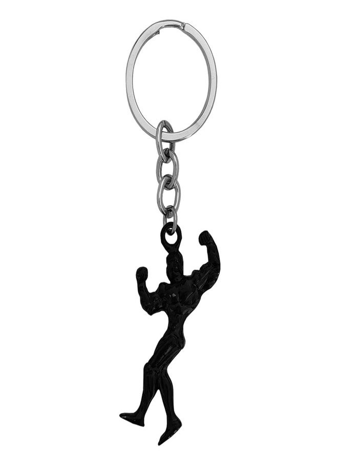 M Men Style Human Biceps Charm Keychain Handmade Bodybuilder Keyring Black Zinc Metal Sport Keychain For Men And Women - Image 1