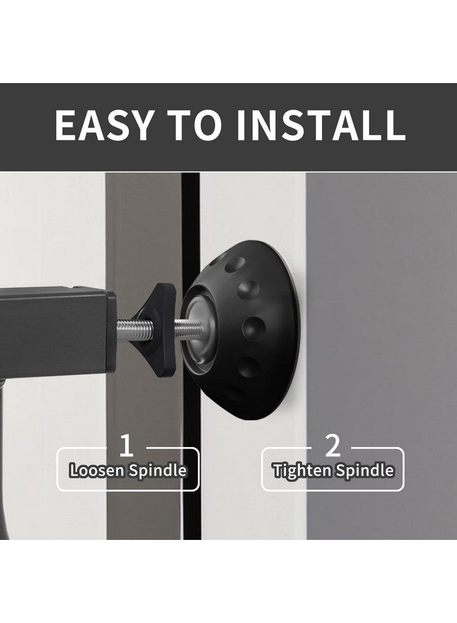 بالانس فورم واقي جدار بوابة الأطفال BalanceFrom - عبوة من 4 أكواب لسلامة الأطفال المثبتة بالضغط على السلالم، تحمي المداخل من بوابات الكلاب الأليفة، لا حاجة إلى براغي، لون أسود - Image 4