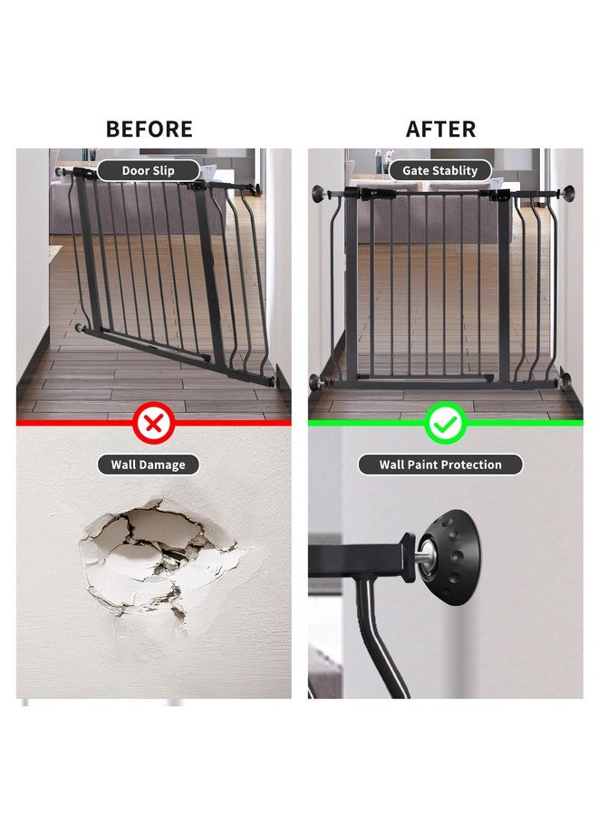 بالانس فورم واقي جدار بوابة الأطفال BalanceFrom - عبوة من 4 أكواب لسلامة الأطفال المثبتة بالضغط على السلالم، تحمي المداخل من بوابات الكلاب الأليفة، لا حاجة إلى براغي، لون أسود - Image 2