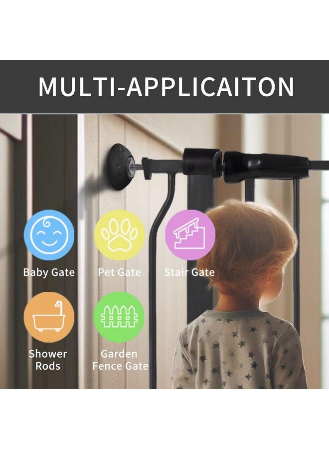 بالانس فورم واقي جدار بوابة الأطفال BalanceFrom - عبوة من 4 أكواب لسلامة الأطفال المثبتة بالضغط على السلالم، تحمي المداخل من بوابات الكلاب الأليفة، لا حاجة إلى براغي، لون أسود - Image 3