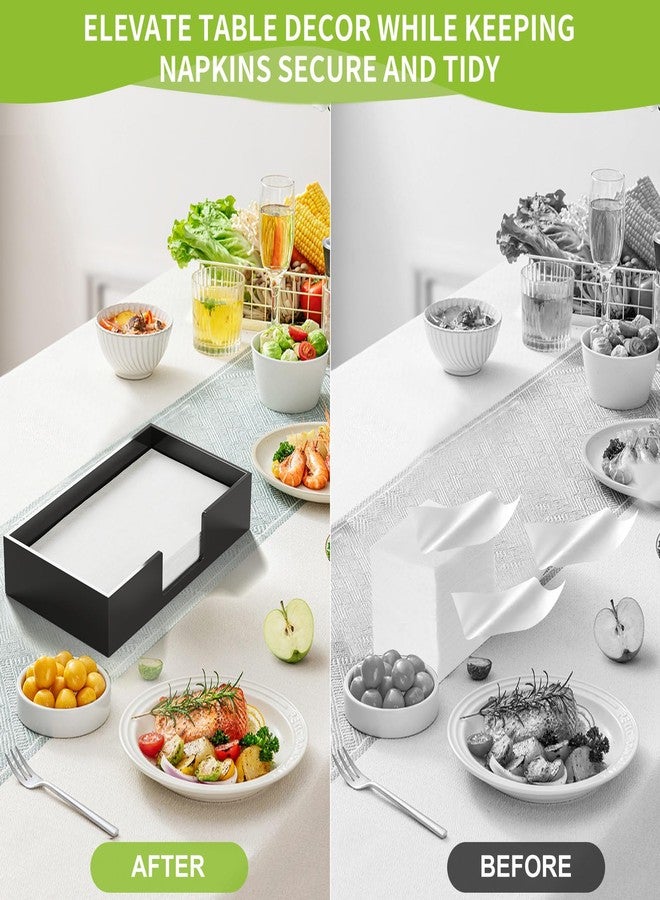 حامل مناديل ورقية للضيوف من الأكريليك من تيهو، صينية تخزين مناشف ورقية سوداء للحمام، حامل مناشف ورقية للاستخدام مرة واحدة للحمام والمطبخ والحفلات وحفلات الزفاف والفنادق والمطاعم - Image 4