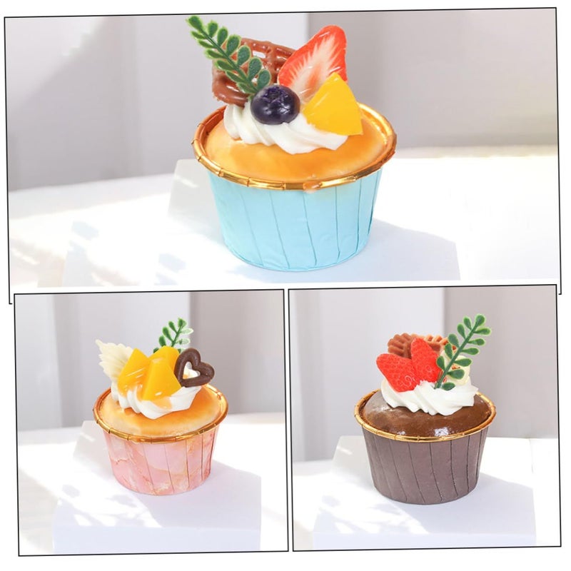 6pcs Realistic Cake Model Decorations Artificial Cupcake Dummies For Display Fondant Photography Prop - Image 4