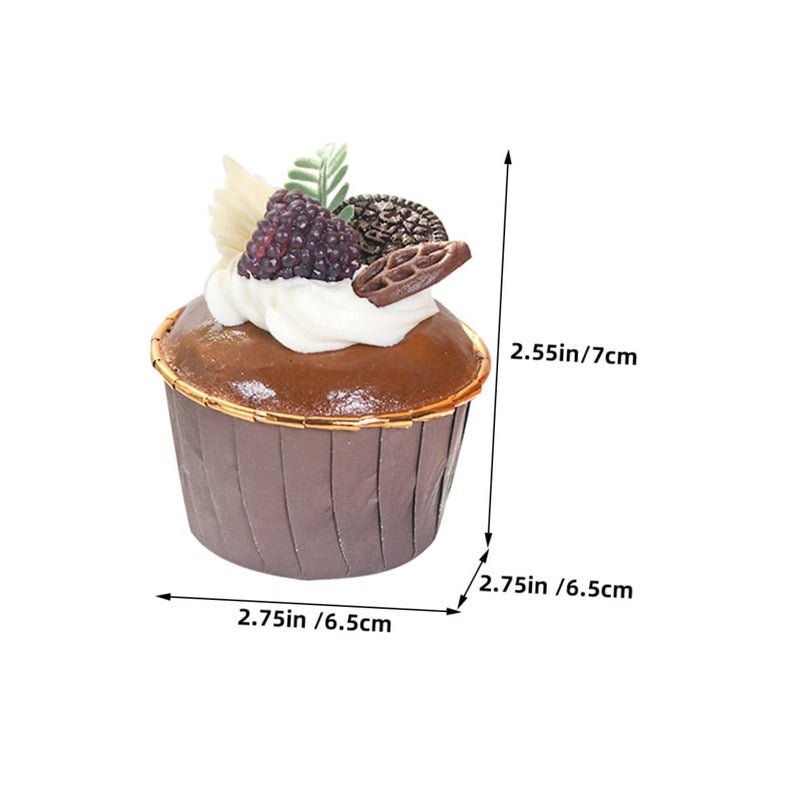6pcs Realistic Cake Model Decorations Artificial Cupcake Dummies For Display Fondant Photography Prop - Image 3