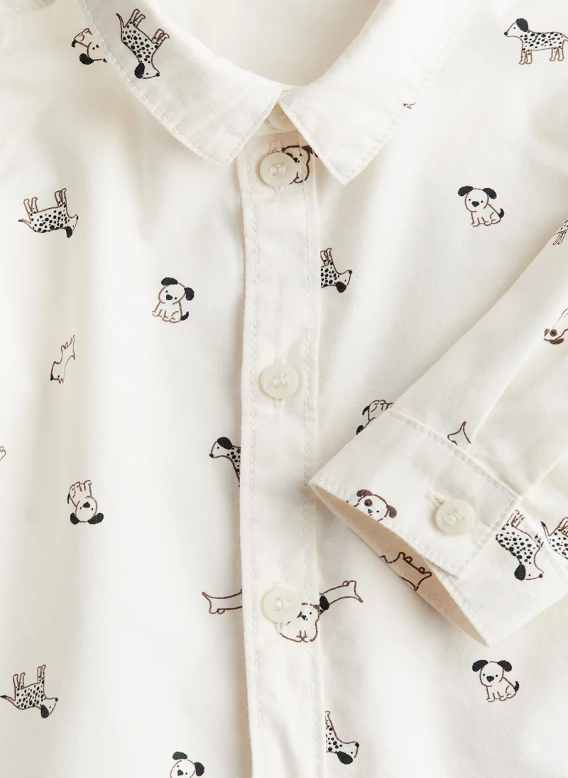 اتش اند ام Patterned Cotton Shirt