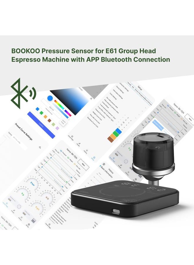 BooKoo Espresso Monitor E61 Group Pressure Gauge Brew for Espresso Machine with APP Precise Pressure Tracking Wireless Smart Pressure Sensor with G1/8 Thread & M6 Adapter Smart Data Analysis - Image 5