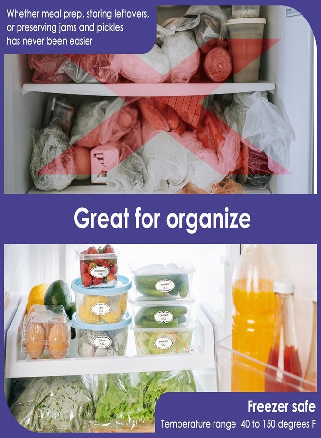 DGBDPACK Dissolvable Labels for Food Storage Containers, 1x2.125 inches, 400 Oval Labels, 8 Patterns - Image 3