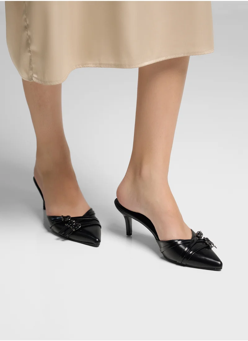 ELLA Buckle Detail Pointy Pump