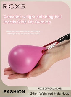 RIOXS 2 in 1 Exercise Weighted Hula Hoop Weight Loss Massage Multifunctional Hula Hoop 24 Sections Adjustable Detachable with 360°auto-spinning Ball Hula Hoops for Adults Weight Loss  - Image 3