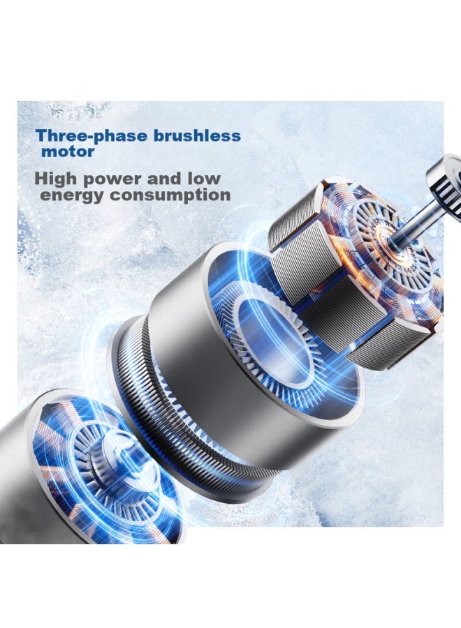 morphy richards Morphyrichards Handheld Electric Fan, Mini Portable Turbine Fan, Outdoor Camping Travel Wind Fan, 100 Speed Settings, Intelligent Variable Frequency, Long Battery Life, High-speed Mini Fan Gun, Mr3600 White - Image 2