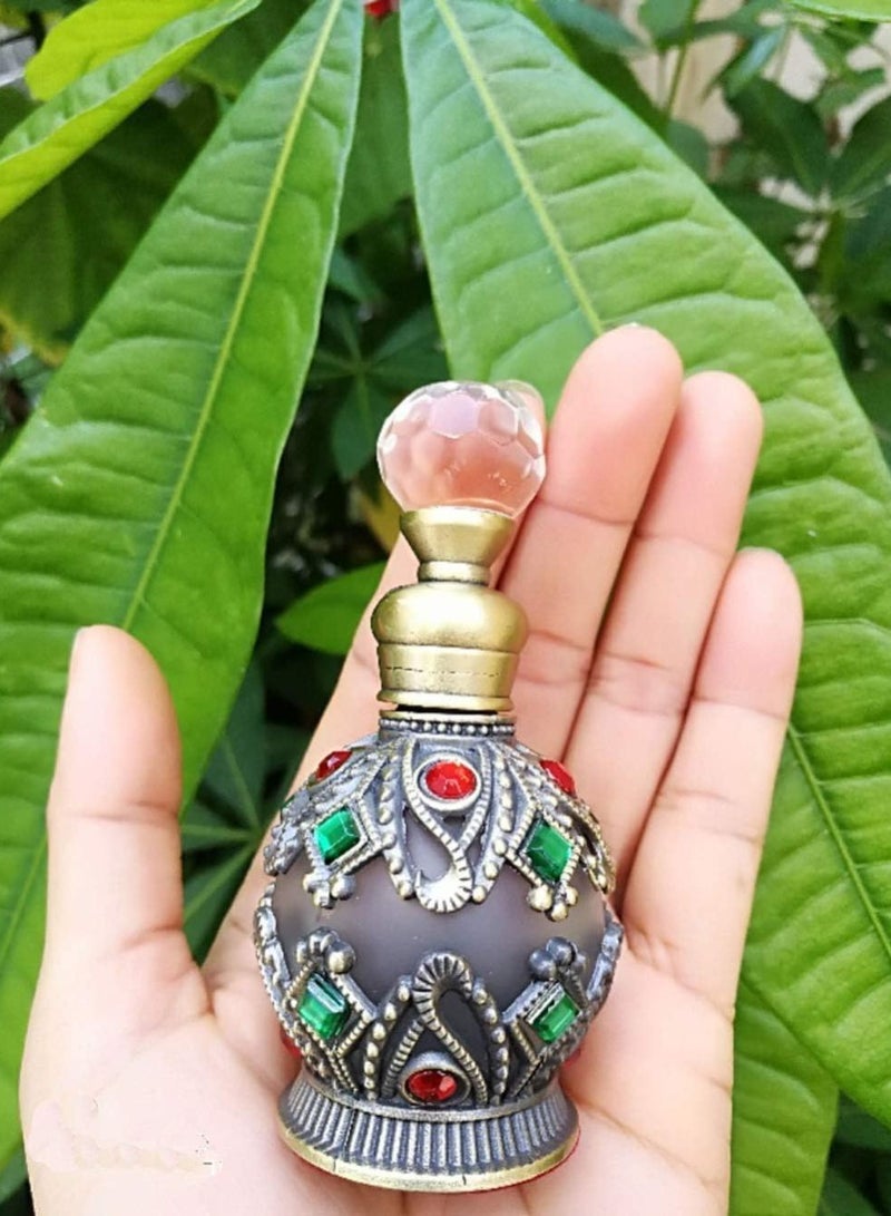 زجاجة عطر من الزجاج العتيق سعة 15 مل، زجاجة عطر عتيقة قابلة لإعادة الملء من الكريستال والأحجار الكريمة لتزيين المنزل والزفاف، زجاجة عطر كريستالية - Image 2