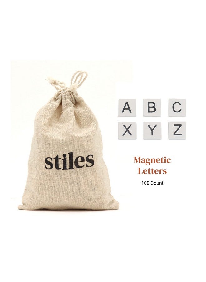 Stiles 100 Pieces Magnetic Letter Tiles Wood Letters For Board Games Spelling Crafts Or Classrooms White - Image 2