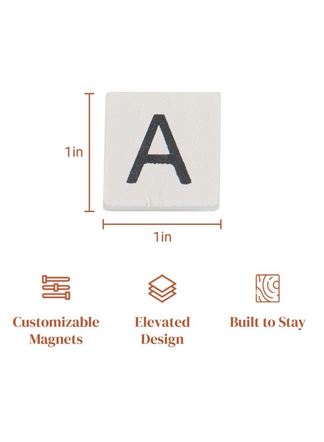 Stiles 100 Pieces Magnetic Letter Tiles Wood Letters For Board Games Spelling Crafts Or Classrooms White - Image 4
