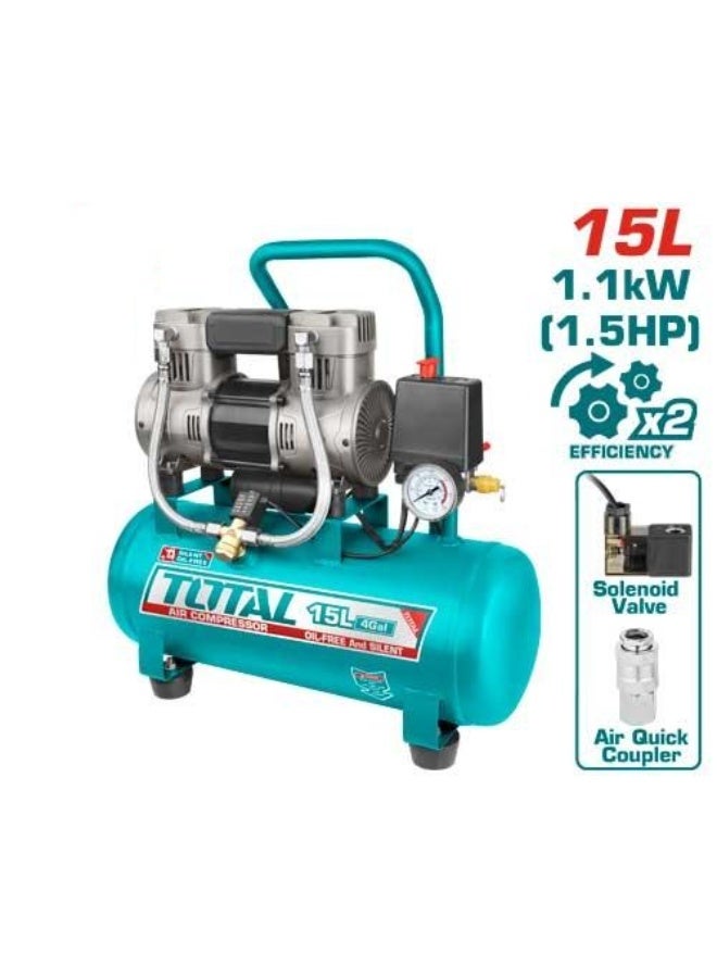 TOTAL Air compressor 15 L - 1.5 HP - Image 1