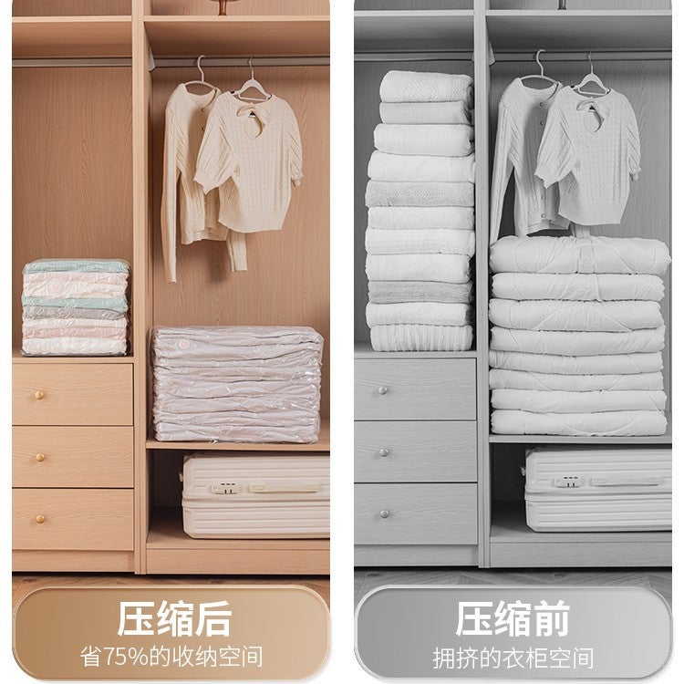 WU 10pcs Compression Bag, Vacuum-Free, Clear Storage for Clothes-No pump  needed - Image 4