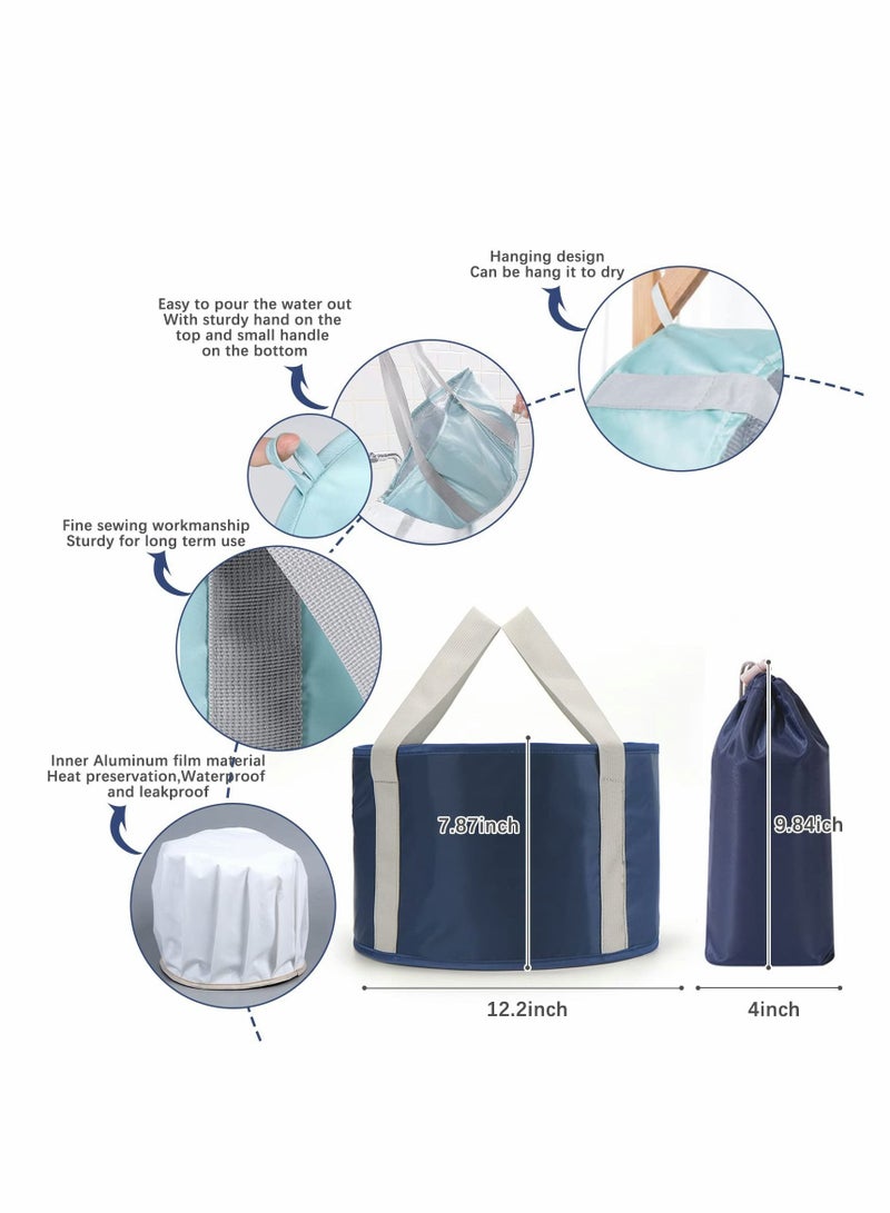 Excefore حوض استحمام القدم القابل للطي، حوض نقع القدم المحمول للسفر، دلو سبا للقدم القابل للطي كبير متعدد الوظائف للاستخدام المنزلي للسفر، التخييم، والغسيل - Image 4