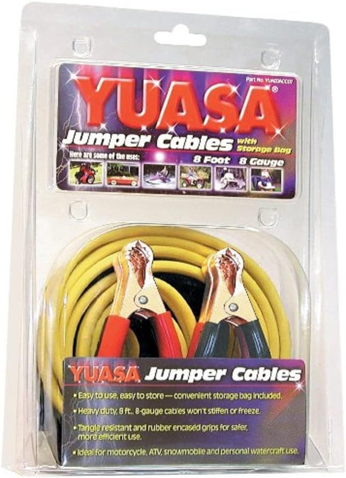 8 Foot 8 Gauge Heavy-Duty Jumper Cables With Storage Bag