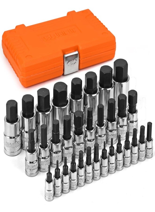 JU JIAN TEC Master HEX Bit Socket Set, 32 piece, SAE & Metric Set, Premium S2 Alloy Steel, with Molded Case - Image 1