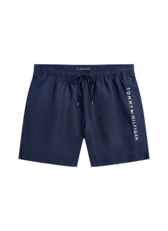 TOMMY HILFIGER Men's  Original Mid Length Swim Shorts - Polyester, Blue  - Image 4