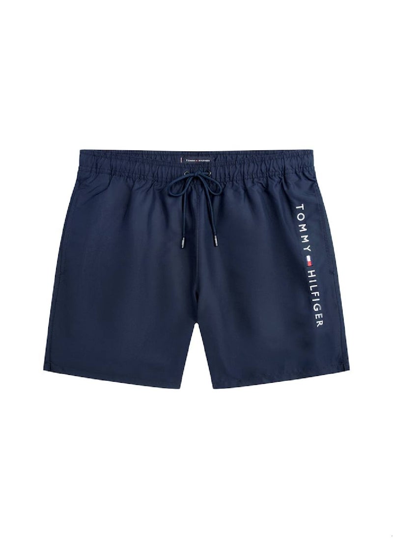 TOMMY HILFIGER Men's  Original Mid Length Swim Shorts - Polyester, Blue  - Image 4
