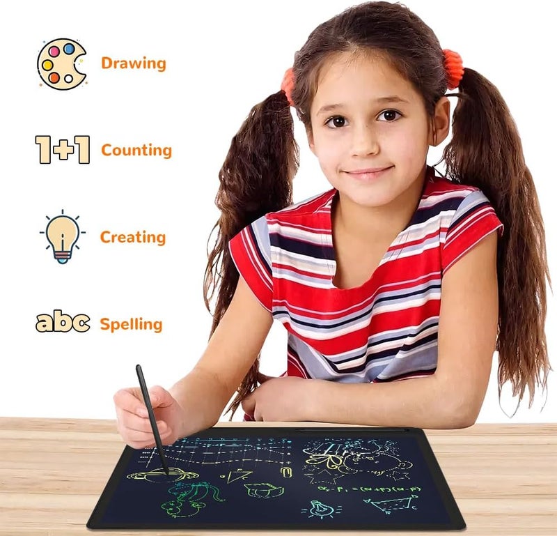 لوحة كتابة LCD للأطفال، شاشة ملونة بحجم 16 بوصة، لوحة رسم إلكترونية قابلة لإعادة الشحن، مزودة بقلم رصاص، هدية لوحة كتابة رقمية محمولة قابلة للمسح، مناسبة للأولاد والبنات. - Image 3