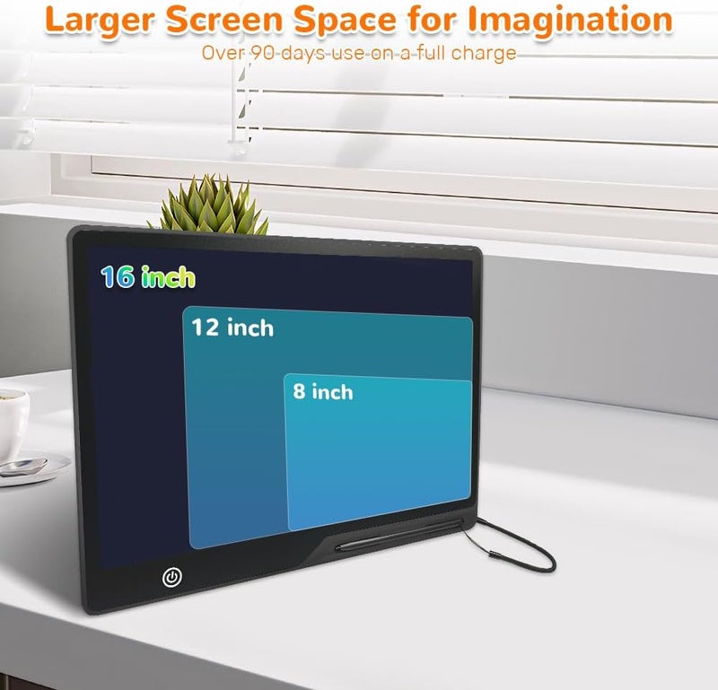 لوحة كتابة LCD للأطفال، شاشة ملونة بحجم 16 بوصة، لوحة رسم إلكترونية قابلة لإعادة الشحن، مزودة بقلم رصاص، هدية لوحة كتابة رقمية محمولة قابلة للمسح، مناسبة للأولاد والبنات. - Image 2