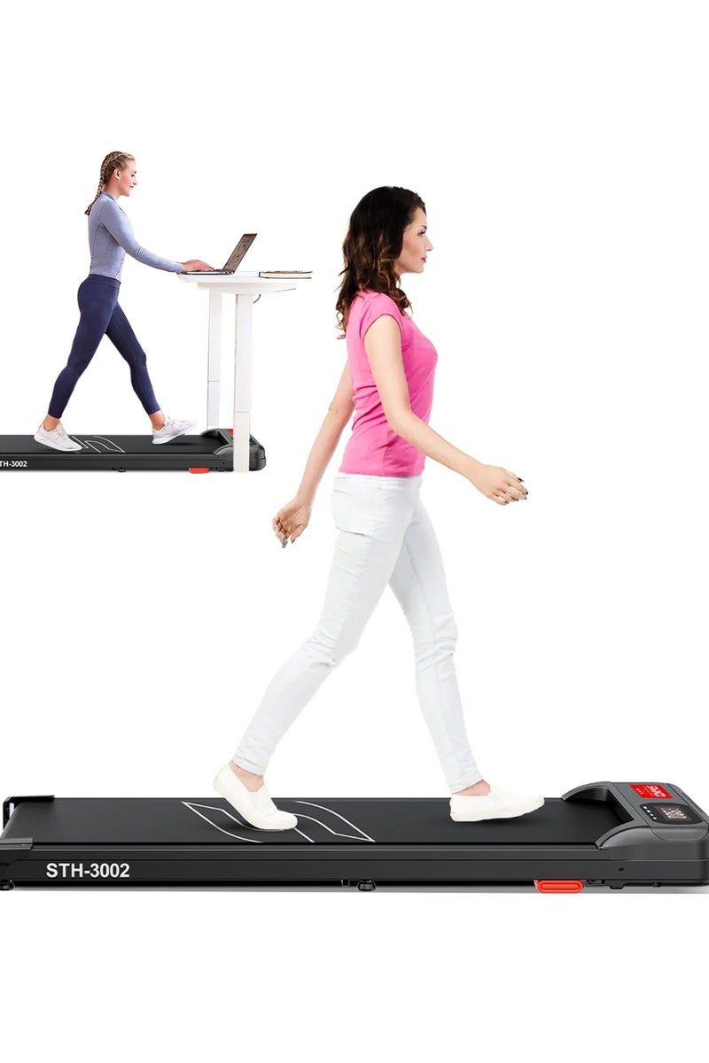 Sparnod Fitness STH-3002 Home Use Walking Pad Treadmill | Compact, Ultra-Slim, Ready to Use | Shock Absorption | LED Display | Manual Incline | 100 Kg Capacity - Image 1