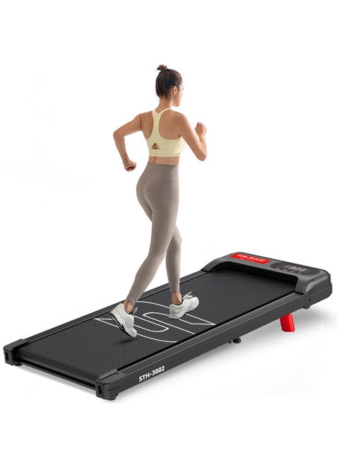 Sparnod Fitness STH-3002 Home Use Walking Pad & Treadmill | Compact, Ultra-Slim, Ready to Use | Shock Absorption | LED Display | Manual Incline | 100 Kg Capacity