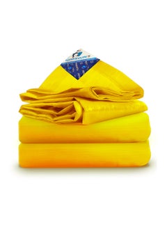 TUFFPAULIN TUFFPAULIN 15FT X 9FT 120 GSM Yellow Tarpaulin Tirpal Tadpatri Tharpai Thadika Extra Strong Reinforced Eyelets UV Resistant 100 Waterproof Virgin 6 Layer MLCL 3D Rib Technology1 No  - Image 1