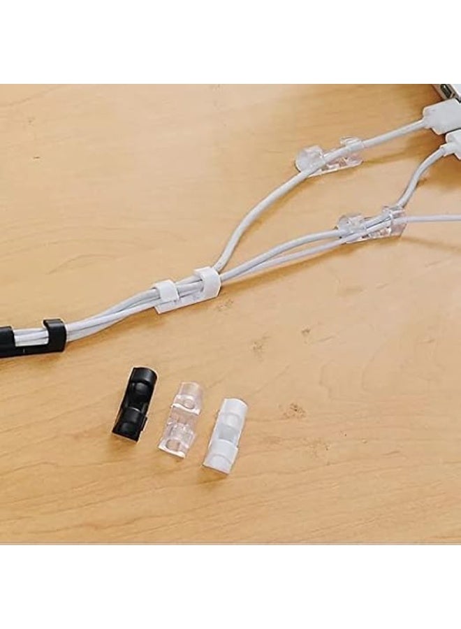 20pcs Self-Adhesive Cable Clip Organizer – White, Strong Cord Holder for Home, Office & Car (18.4cm) - Image 2