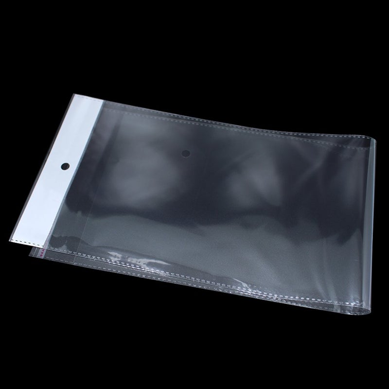 PABCK 100 Pack (Available Size 6.1x11.8 inch) Clear Self Adhesive Straight Hair Packaging Bags with Hang Hole Wigs Hair Storage Beauty Personal Care Hair Care Extensions Wigs Accessories - Image 1