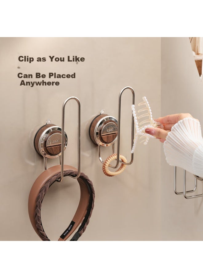 Bydoll Suction Cup Storage Rack For Hairpins, Hair Accessories, Hair Clips, Headbands, Necklaces, Hair Ties, Bracelets, Hooks For Bathroom elry Storage Vertical - Image 2