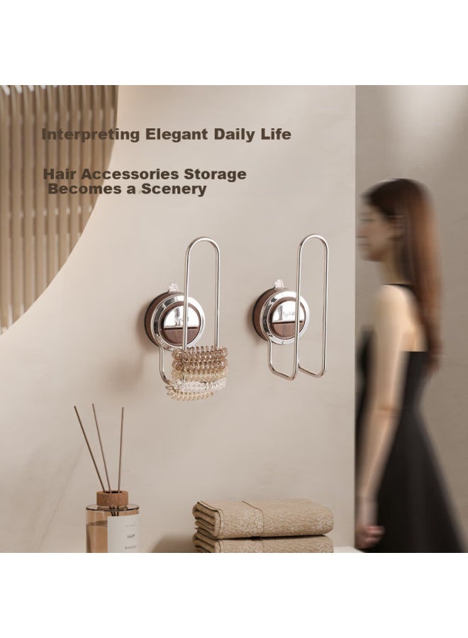 Bydoll Suction Cup Storage Rack For Hairpins, Hair Accessories, Hair Clips, Headbands, Necklaces, Hair Ties, Bracelets, Hooks For Bathroom elry Storage Vertical - Image 4
