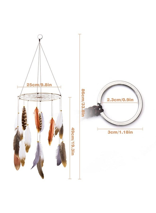 ANROYE Boho Feather Baby Mobile for Crib, Bohemian Nursery Gender Neutral Hanging Decor, Large Dream Catcher Ornament Hanger Christmas Gift for Kids Girl Boy Ceiling Children Teen Bedroom Outdoor - Image 3