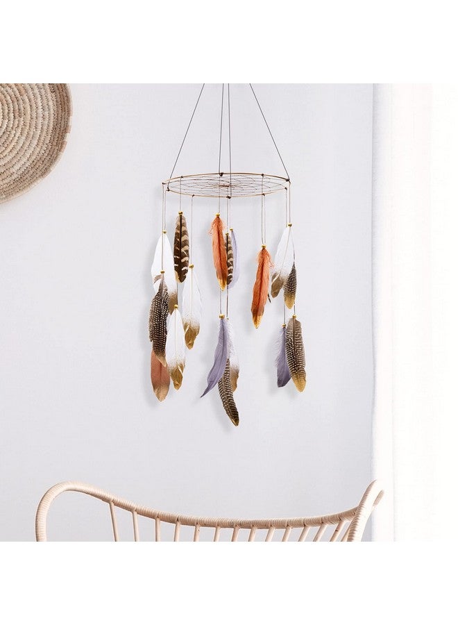 ANROYE Boho Feather Baby Mobile for Crib, Bohemian Nursery Gender Neutral Hanging Decor, Large Dream Catcher Ornament Hanger Christmas Gift for Kids Girl Boy Ceiling Children Teen Bedroom Outdoor - Image 4
