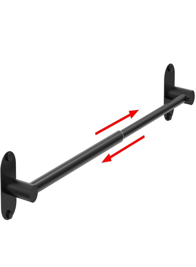 MIROAMZ Towel Bar, Adjustable 14.4inch - 25.2inch Towel Rack, Self Adhesive & Wall Mounted for Bathroom Kitchen Hand Towel Holder Cloths Hanger SUS 304 Stainless Steel Organizer Single Bar Matte Black - Image 1