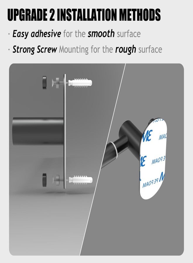 MIROAMZ Towel Bar, Adjustable 14.4inch - 25.2inch Towel Rack, Self Adhesive & Wall Mounted for Bathroom Kitchen Hand Towel Holder Cloths Hanger SUS 304 Stainless Steel Organizer Single Bar Matte Black - Image 5