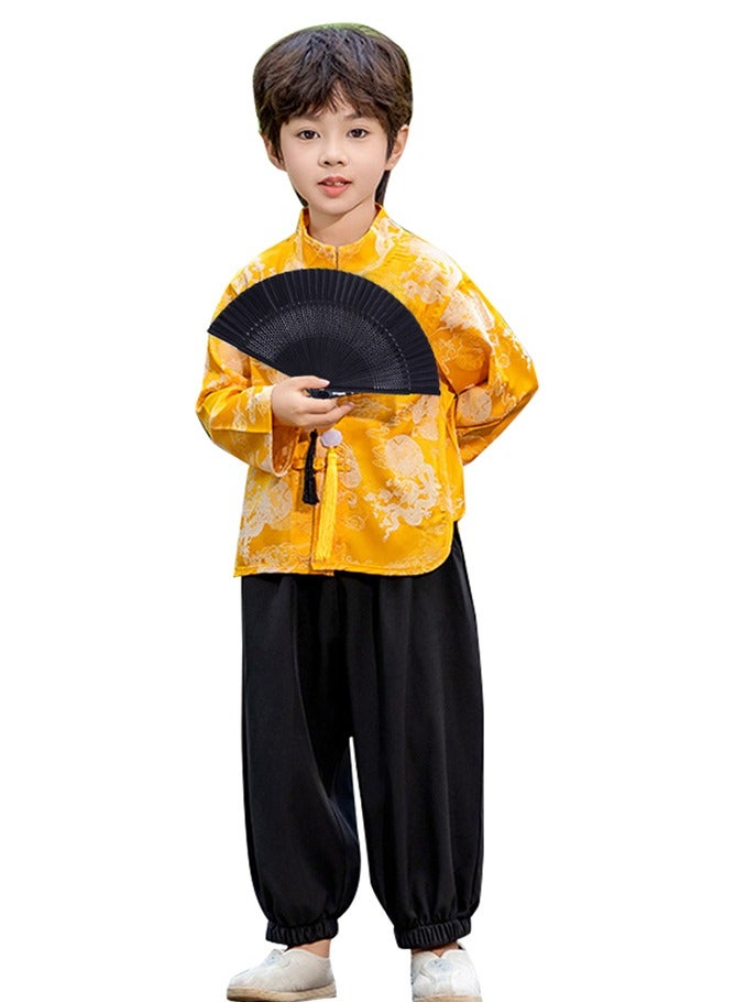 ليانغ سان تشي زي تانغ الصيني للفتيان -زي هانفو تقليدي، أزياء الربيع الصيني الجديد المعدلة/عيد الخريف للأطفال - Image 1