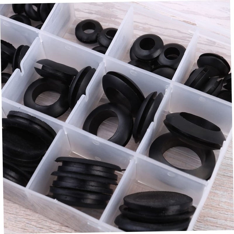 Hemobllo 125pcs Rubber Grommet Kit Plastic Box - for Automotive Home Appliances and Industrial Use for Replacing Worn Grommets - Image 3