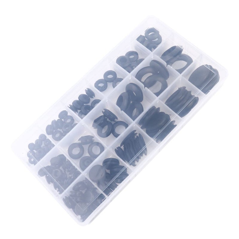 Hemobllo 125pcs Rubber Grommet Kit Plastic Box - for Automotive Home Appliances and Industrial Use for Replacing Worn Grommets - Image 1
