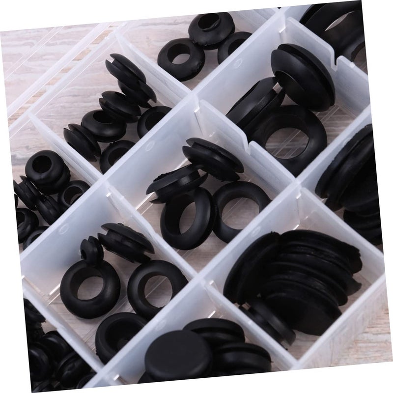 Hemobllo 125pcs Rubber Grommet Kit Plastic Box - for Automotive Home Appliances and Industrial Use for Replacing Worn Grommets - Image 2