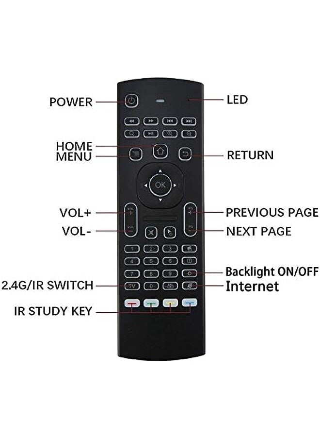 HuHa - Mx3 Air Mouse Backlight Wireless Keyboard 2.4G Wireless Remote Control Mxiii Fly Air Mouse Backlit For Android Tv Box Pc - Image 1