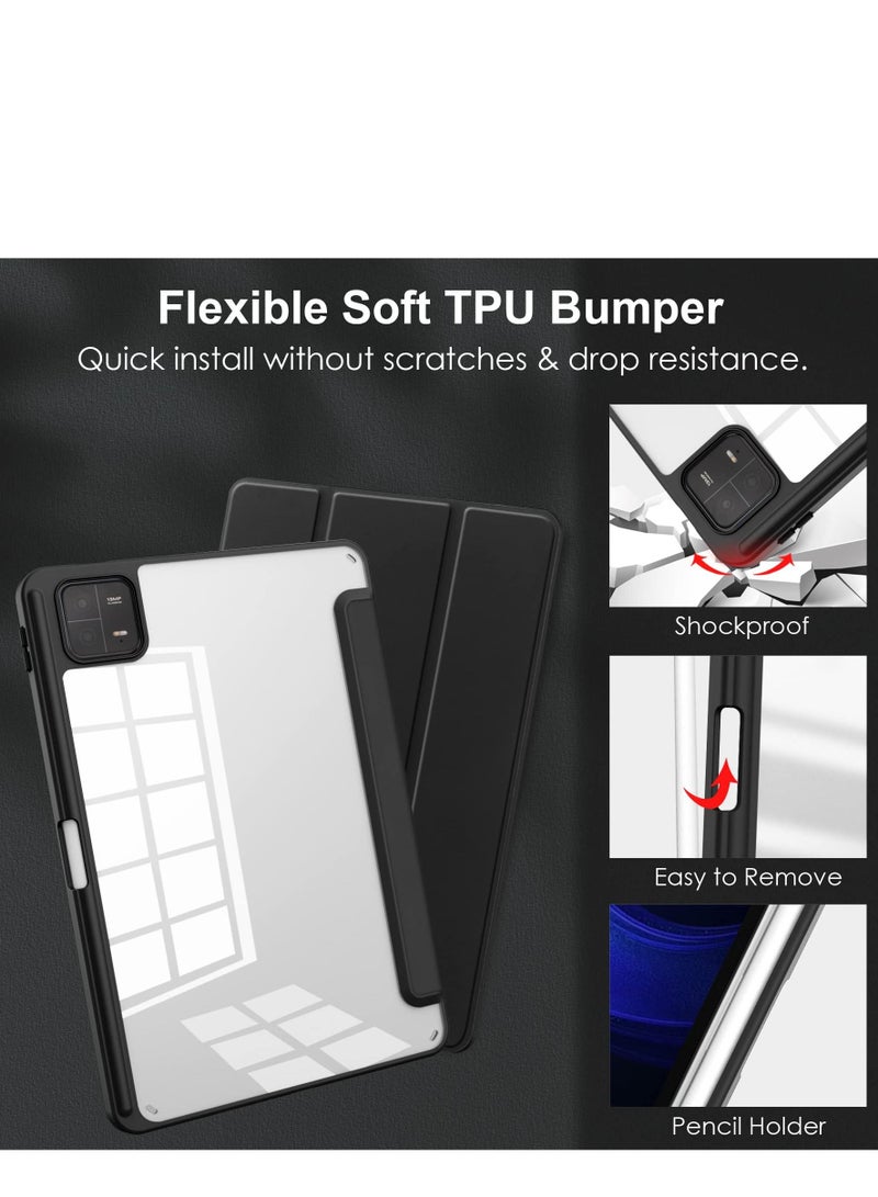 حالة الهاتف متوافق مع قرص الدخن 6 / 6 برو 11 بوصة 2023 ، مع حامل القلم شفافة حالة الظهر رقيقة جدا مقاومة للصدمات الكمبيوتر اللوحي الغطاء التلقائي الصحوة / النوم - Image 5