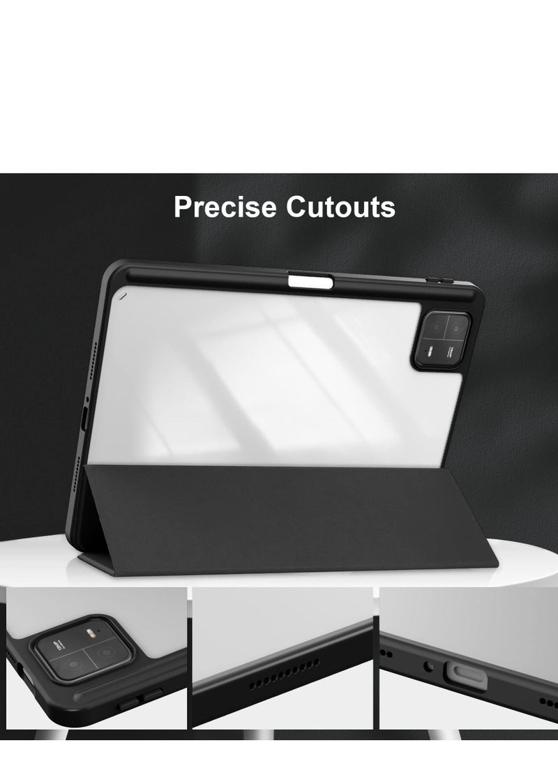 حالة الهاتف متوافق مع قرص الدخن 6 / 6 برو 11 بوصة 2023 ، مع حامل القلم شفافة حالة الظهر رقيقة جدا مقاومة للصدمات الكمبيوتر اللوحي الغطاء التلقائي الصحوة / النوم - Image 3