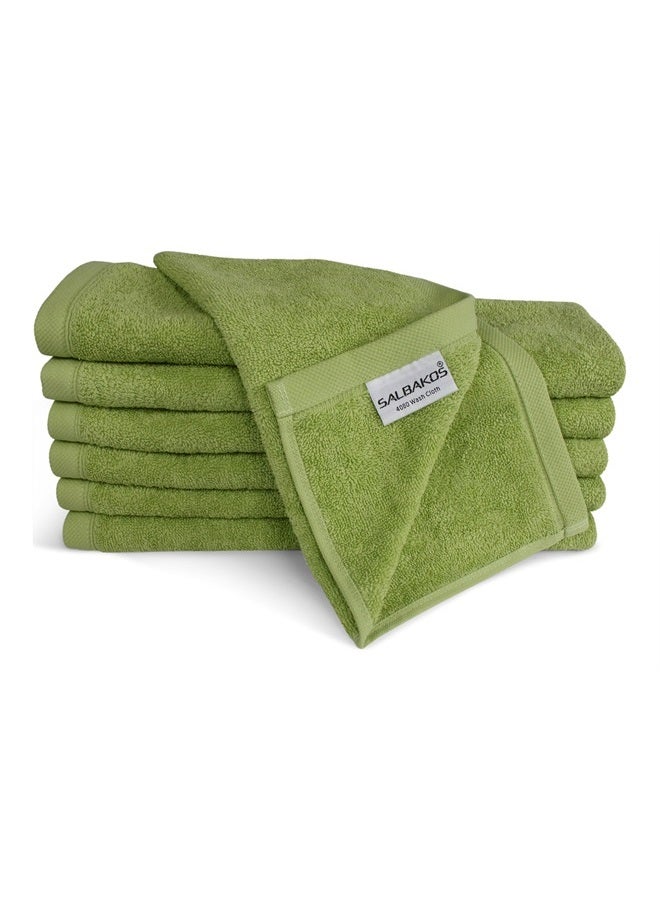Luxury Hotel & Spa Turkish Cotton 12-Piece Washcloth Set for Bath, Green